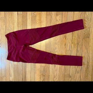 Small Maroon Leggings Badass Pattern